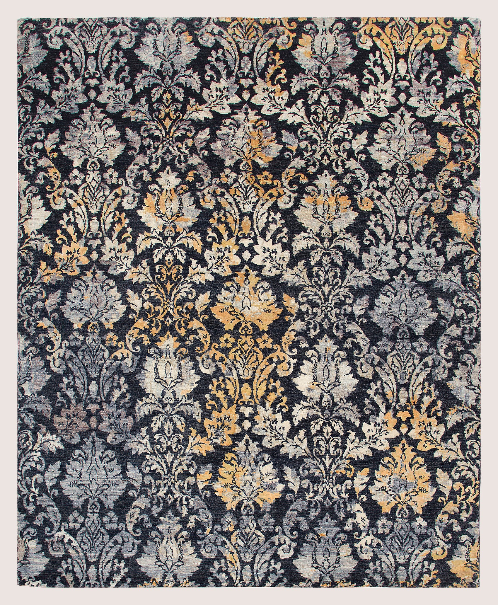 Art Inspired Rug - Silk Accent Damask Rug