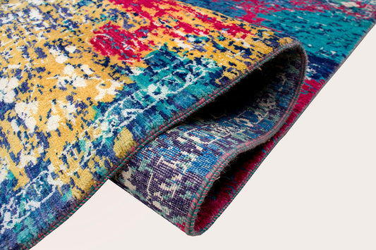 Art Inspired Rug – Design Overlay Distressed Rug