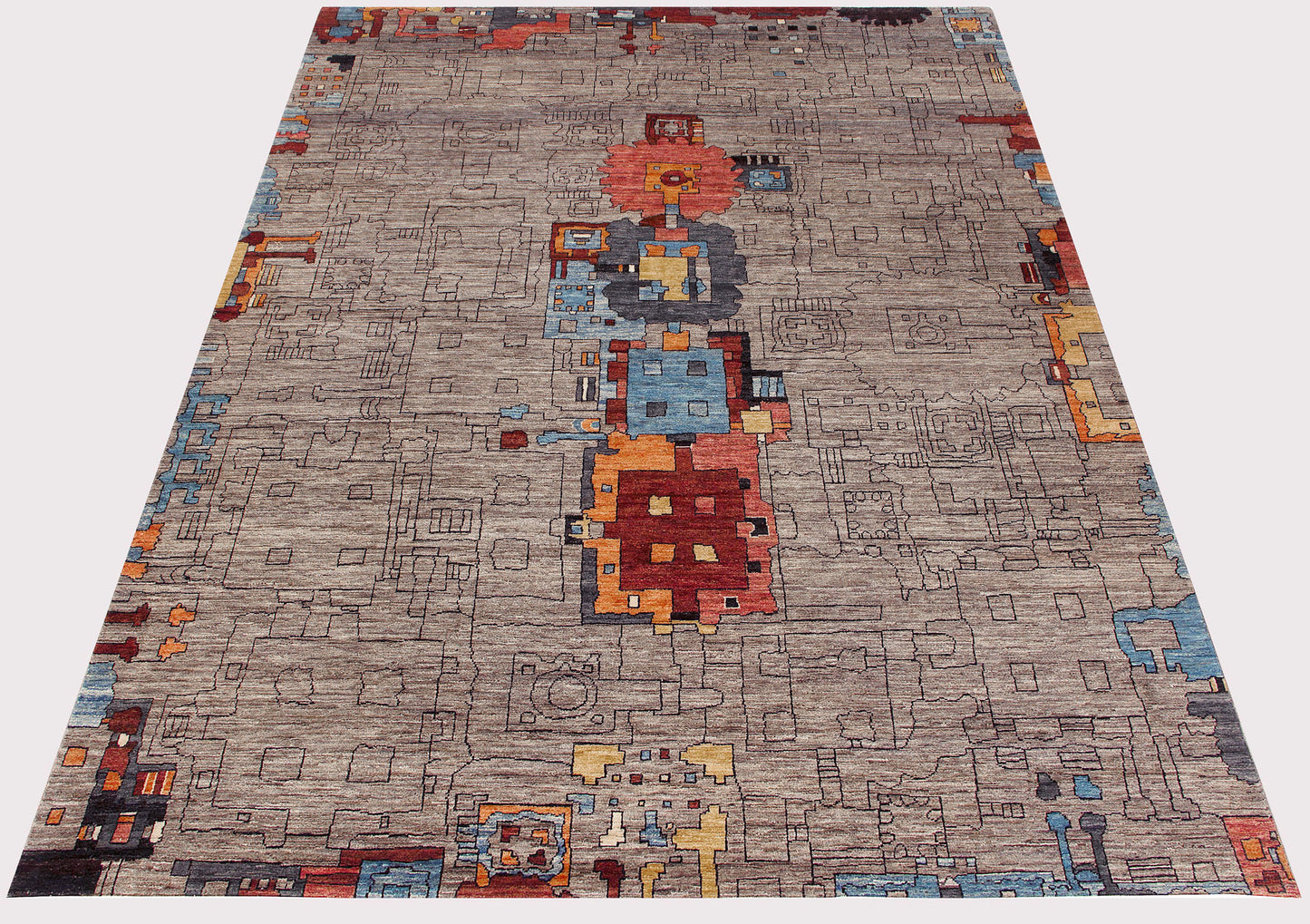 Das Uno - Artistic Post-War Reflection Rug