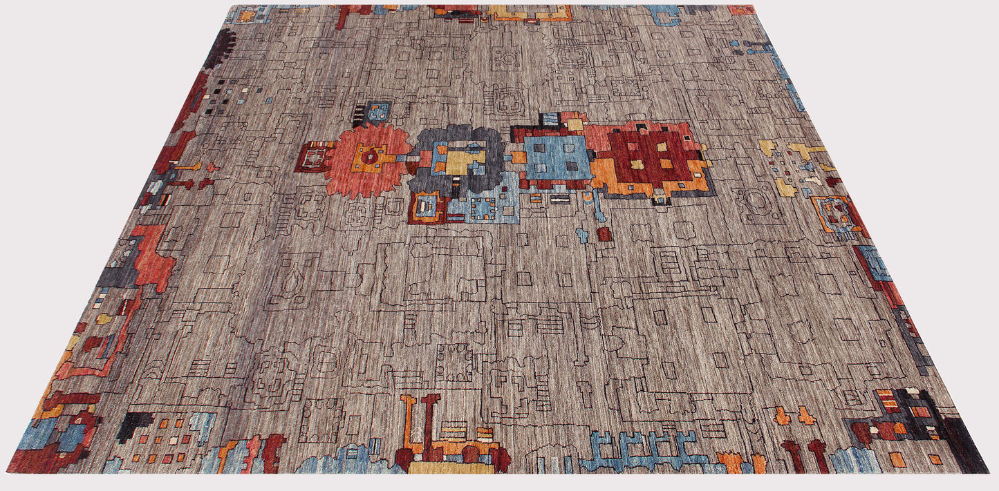 Das Uno - Artistic Post-War Reflection Rug