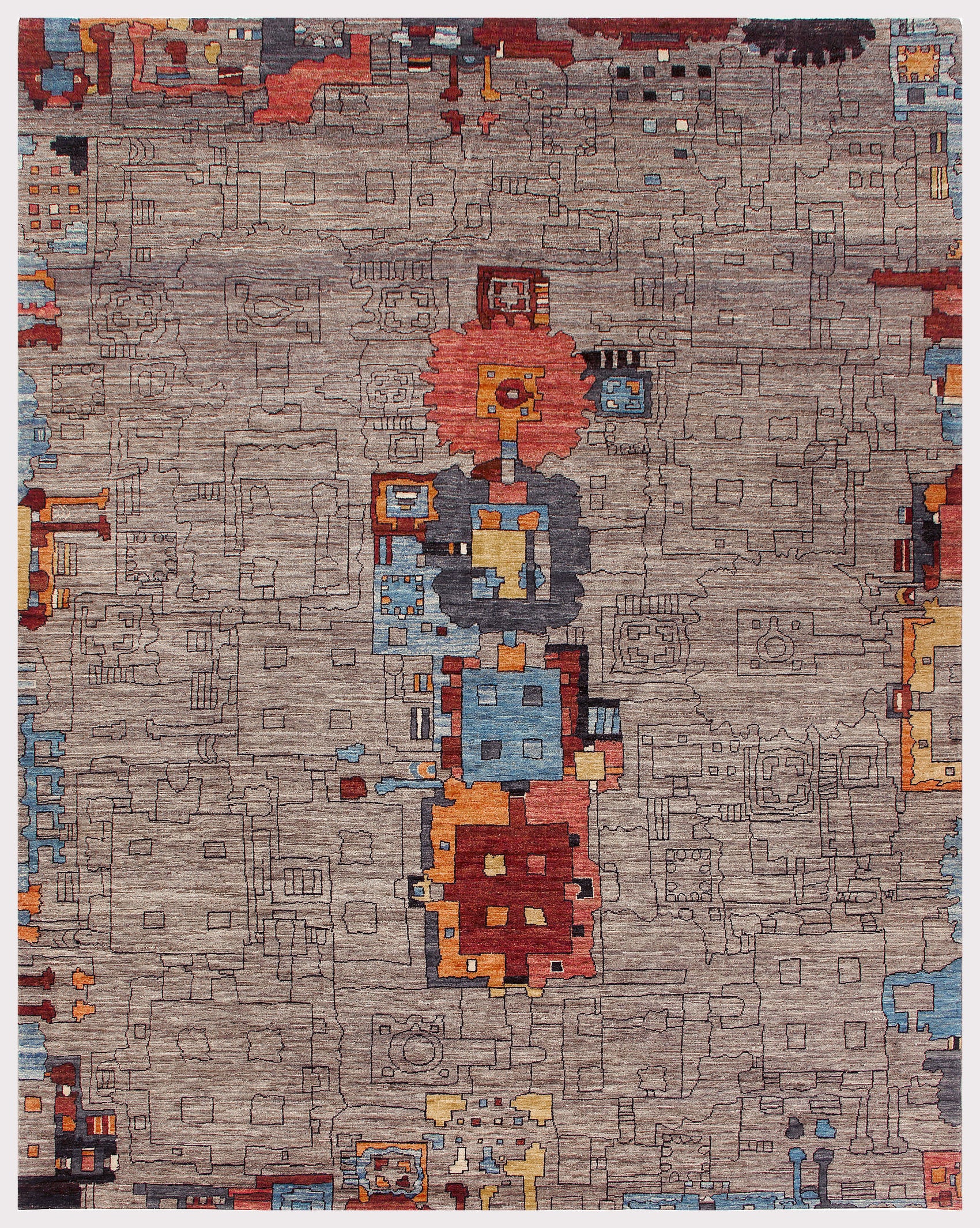 Das Uno - Artistic Post-War Reflection Rug