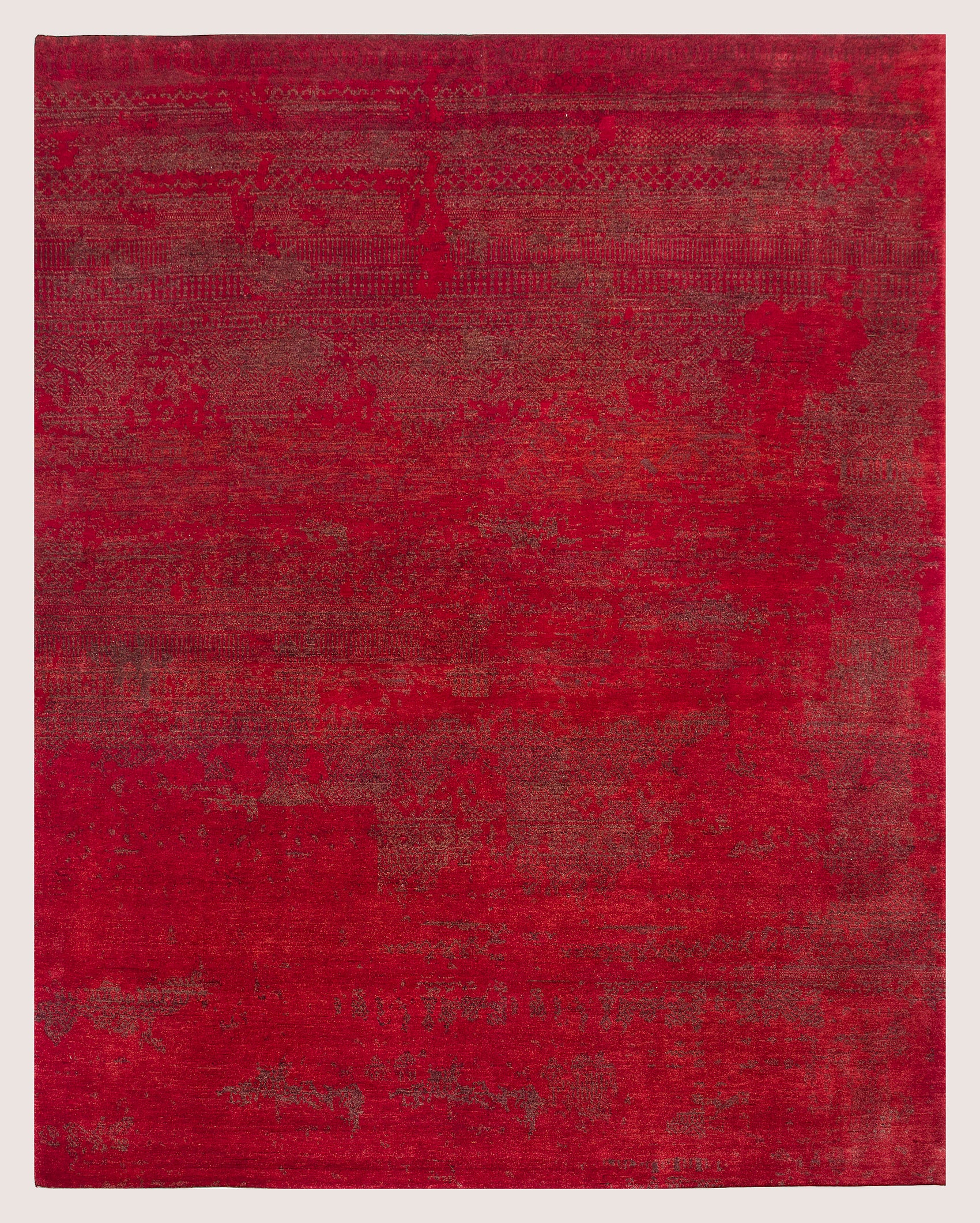 Art Inspired Rug - Crimson Distressed Rug